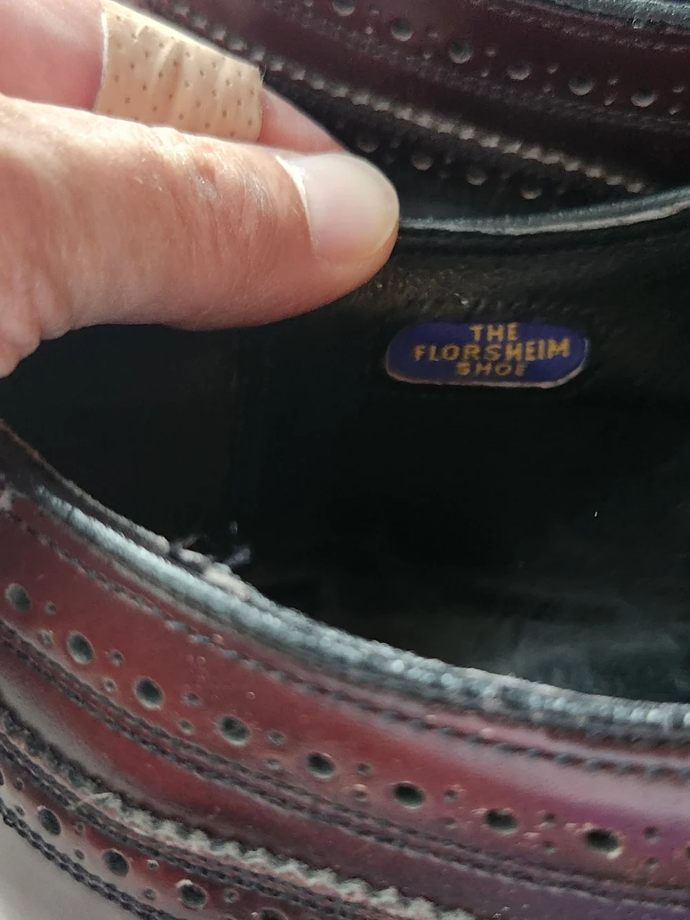 Florsheim Men's Burgundy Leather Wingtip Oxfords